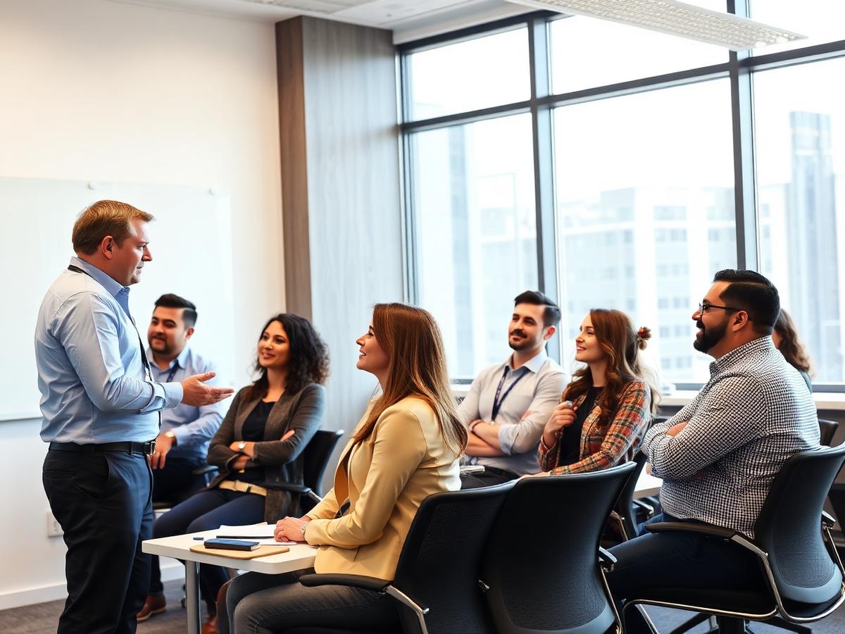 Session de formation PRE animée par un formateur ERGONOM auprès de salariés
